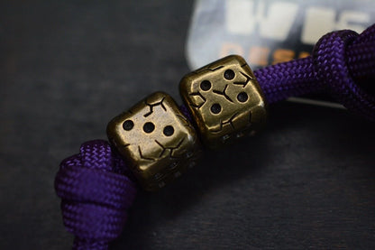 NEW Wkrmn Design Bonehead “Chaos” Brass Paperweight w/ Custom Brass Dice Beads