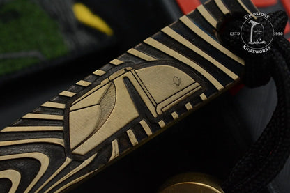 NEW Mandalorian/ Boba Fett Pry Bar & Bottle Opener Engraved Brass w/ PDW Patch