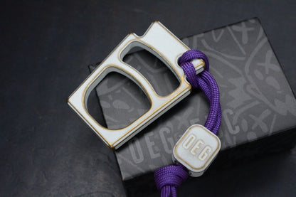 NEW OEGEDC Keystone Lite Brass Distressed White Bottle Opener w/ OEG Ridge Bead