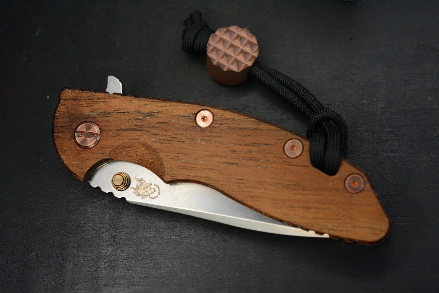 Rare/ New Hinderer Koa Wood Copper Hdwe Green / Gold Tow/ Copper JRW Curator
