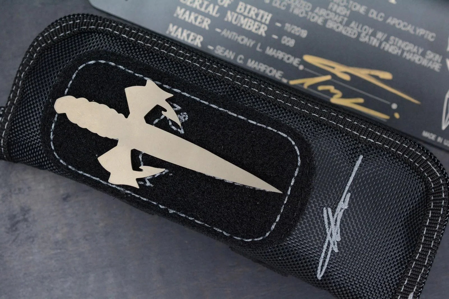 CUSTOM Marfione Socom Elite Warcom 204P Hand Ground Purple Ano / Stingray Inlay