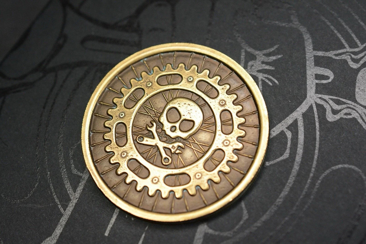 NEW Pete’s Pirate Life “Moto Life” Brass Challenge Coin & Log Book