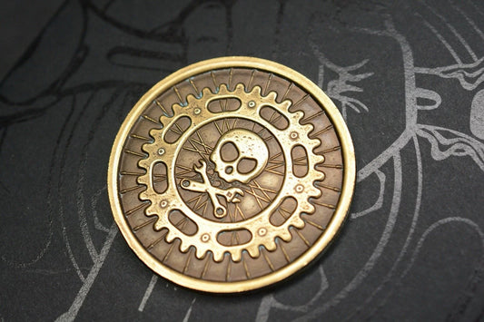 NEW Pete’s Pirate Life “Moto Life” Brass Challenge Coin & Log Book