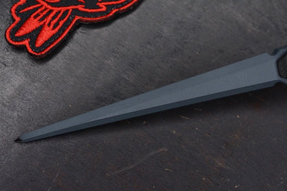 RARE Half Face Cardiac Spike Blue G-10 w/ TKW Frankart Bead & Patch Re Microtech