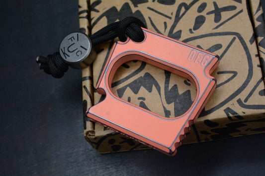 NEW OEGEDC Wide Mouth Keystone Ti Peach BS EXC Bottle Opener w/F**k Face Bead