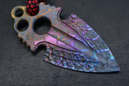 RARE Koch Tool Company Purple Tattoo TITANIUM Artifakt w/ Custom Jimped Bead