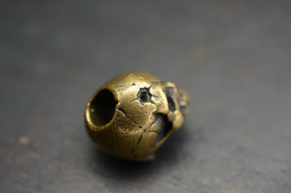 Super Rare 4t5 Design Vintage Brass Bullet To The Head Skull Bead