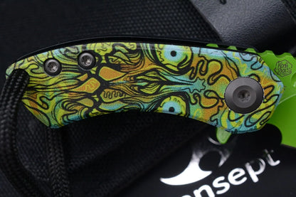 Koch x Kanscept Mini Korvid Undead G10 Green Blade w/ Koch Shamrock Bead & Patch