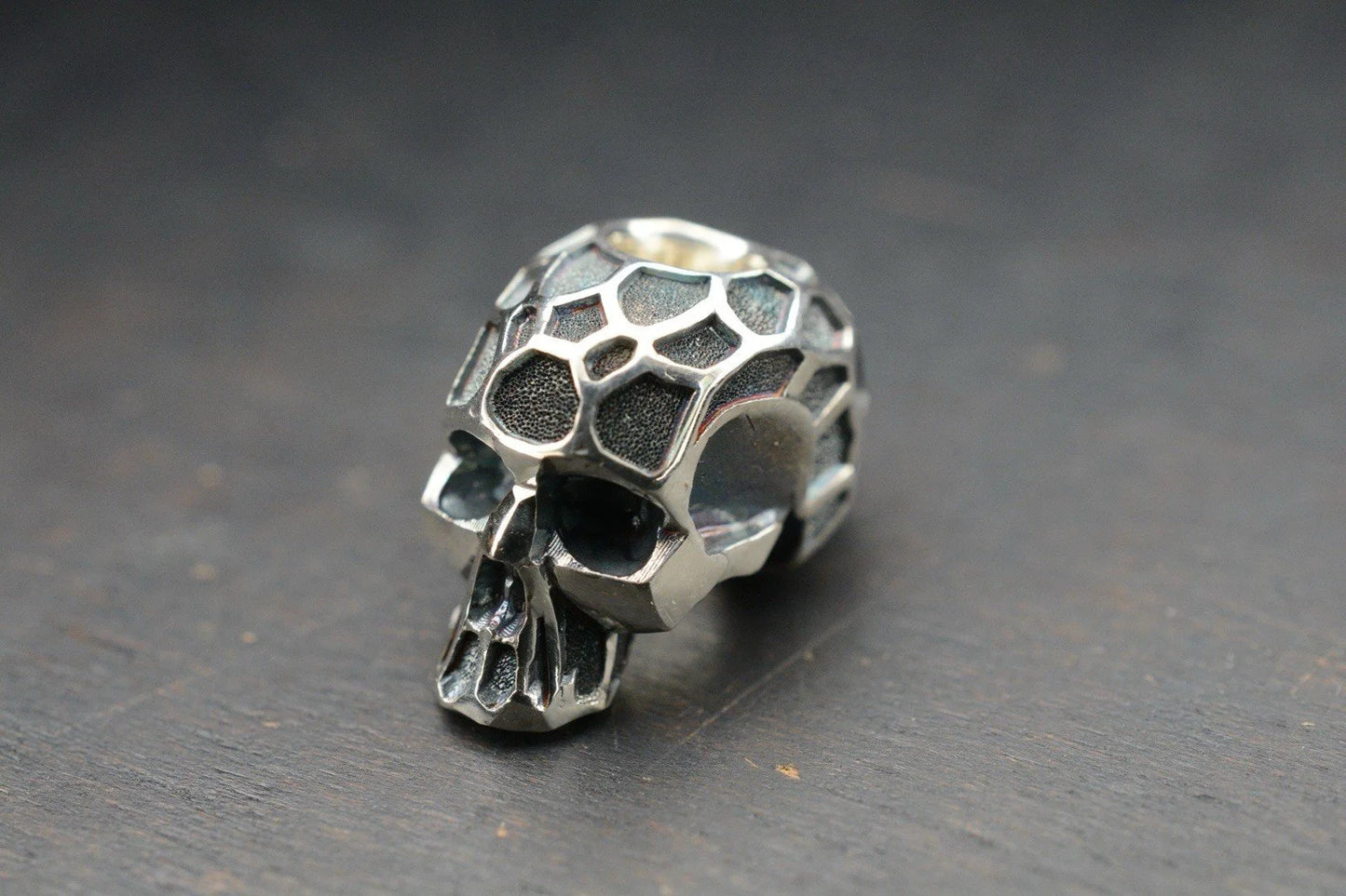 Rare Royal Creations Finest Hexagon Full Skull Silver 100% Handmade 1/2”