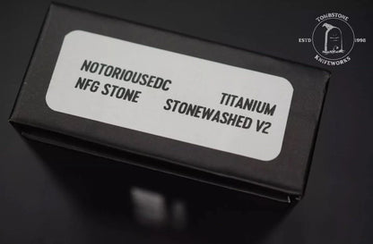 Notorious EDC NFG Worry Stone Stonewashed Titanium V2 w/ Wkrmn Yellow Ghost Bead