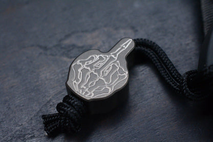 RARE John Grey x Borka Keyper Blacked Out "F**k Off" w/FU From the Grave Ti Bead