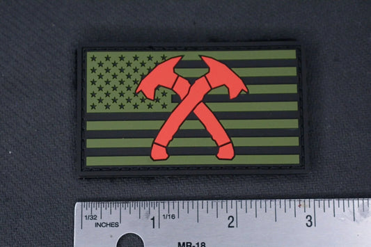 NEW Terminal List Crossed Tomahawk American Flag Patch Green EDC Patch Data Crew
