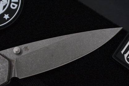 NEW Monterey Bay Knives Kain XL - Smooth Stonewashed TI / S90V USA w/ CKF Patch