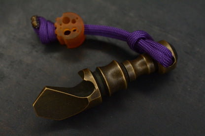 RARE 4T5 Vintage Templar Antique Brass w/ Ultem Playge Skall Bead