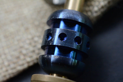 NEW Salt & Peppa Brass & Ti Bead Keyper Bead Holder w/Custom Droid  & Brass Bead