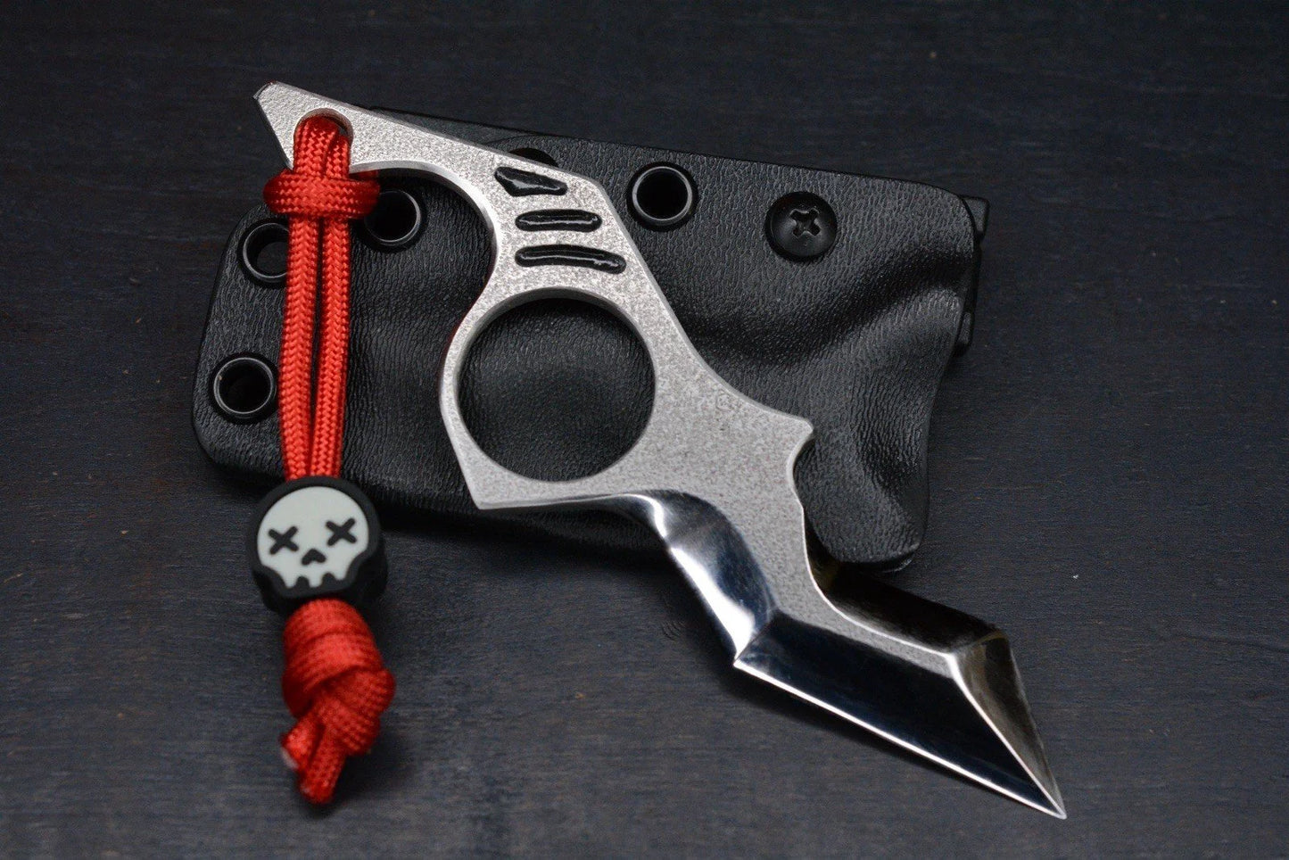 RARE Derespina Custom Nix Chisel Ground D/E  154CM w/Sheath & Wkrmn Skull