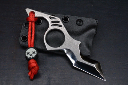 RARE Derespina Custom Nix Chisel Ground D/E  154CM w/Sheath & Wkrmn Skull