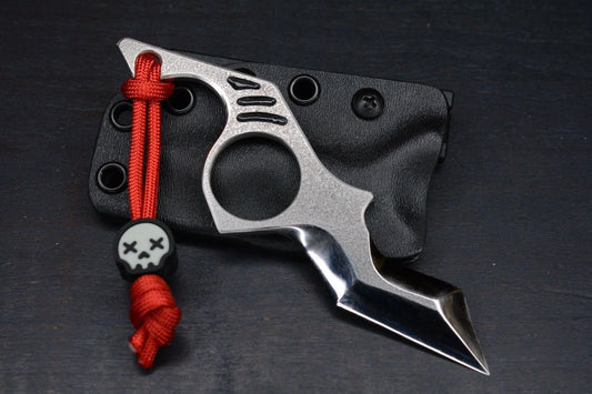 RARE Derespina Custom Nix Chisel Ground D/E  154CM w/Sheath & Wkrmn Skull