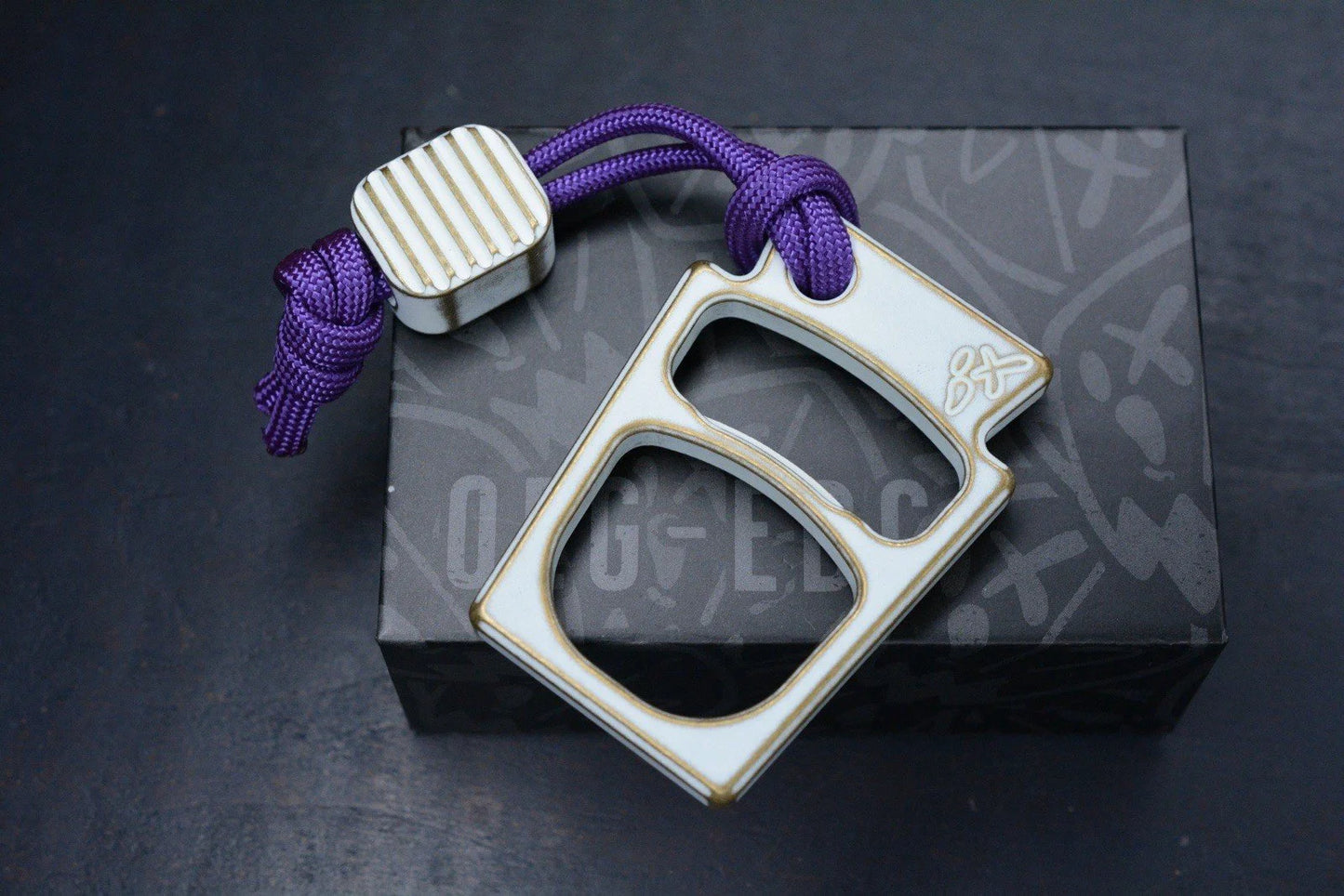 NEW OEGEDC Keystone Lite Brass Distressed White Bottle Opener w/ OEG Ridge Bead