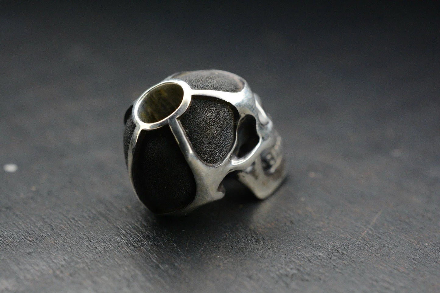 Rare Royal Creations Finest Segmented Full Skull Silver 100% Handmade USA 5/8”