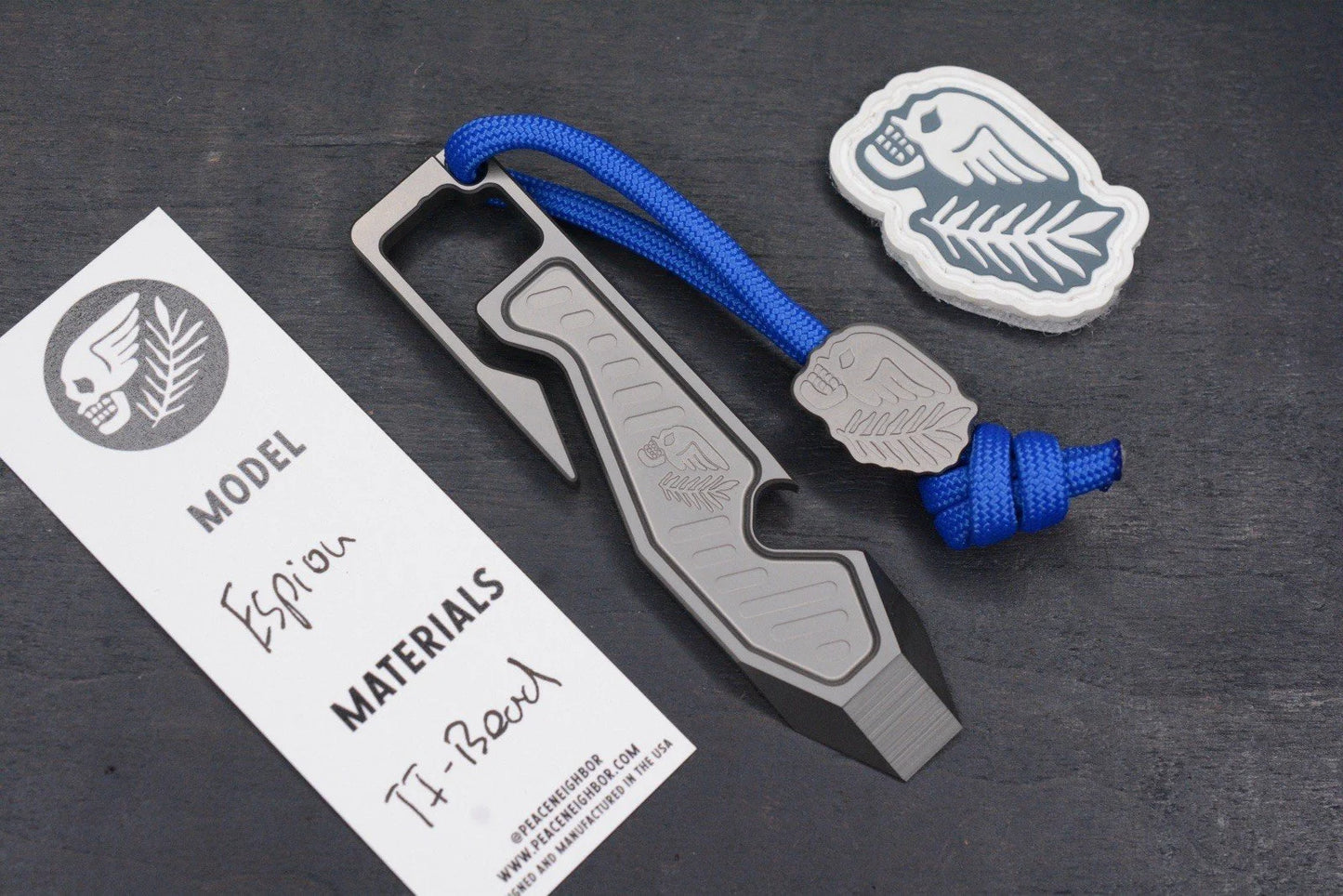 NEW Peace Neighbor Espion Ti Pry 3.5in w/ Ti Bead & Patch