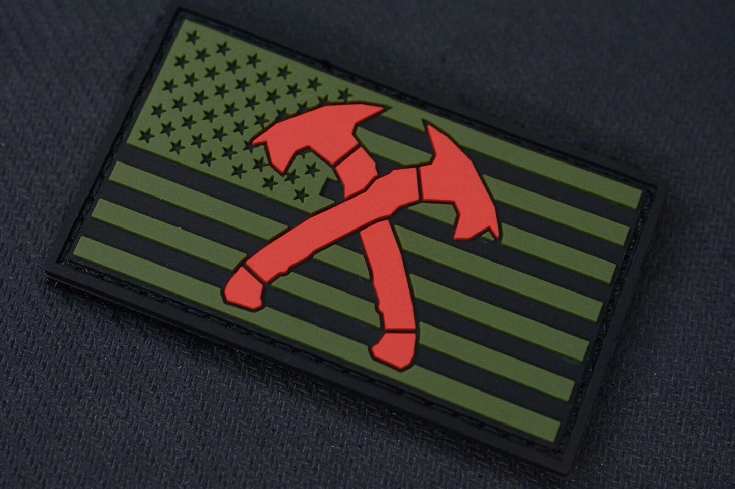 NEW Terminal List Crossed Tomahawk American Flag Patch Green EDC Patch Data Crew