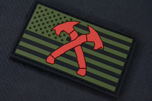 NEW Terminal List Crossed Tomahawk American Flag Patch Green EDC Patch Data Crew