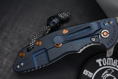 RARE Hinderer Spec Assembly XM-18 3.5” Spanto Battle Blue/Copper HDW / White G10