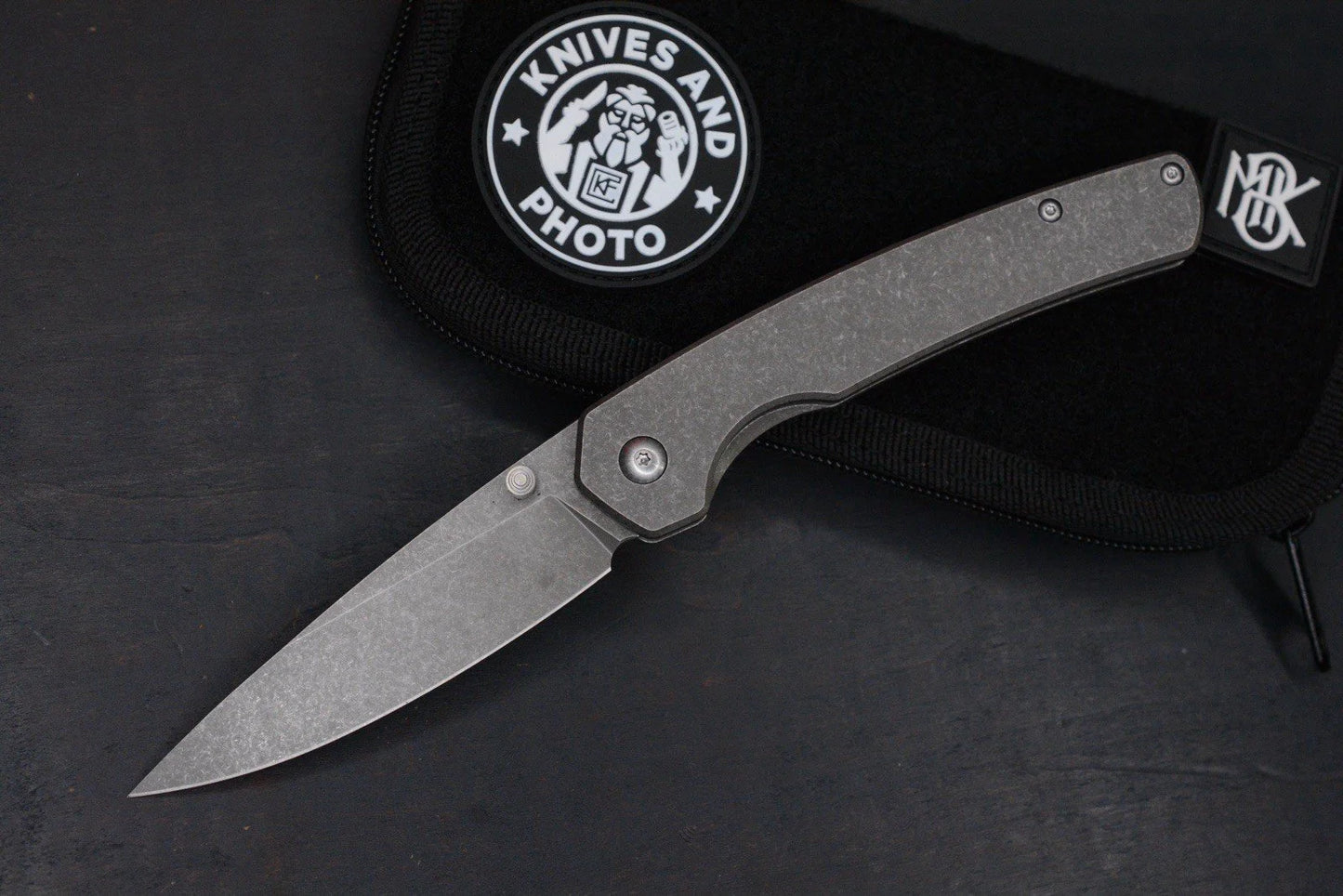 NEW Monterey Bay Knives Kain XL - Smooth Stonewashed TI / S90V USA w/ CKF Patch