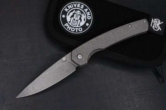 NEW Monterey Bay Knives Kain XL - Smooth Stonewashed TI / S90V USA w/ CKF Patch