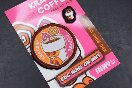 SOLD OUT Inky EDC Krakin Coffee Patch Set 3x Patches Limited Edition Run