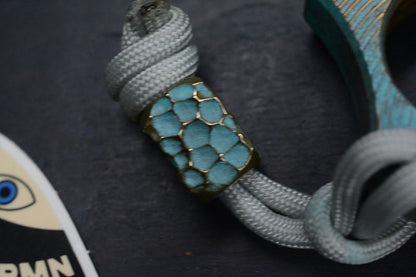 NEW Wkrmn Design Bonehead “Dead Eye” Turquoise Patina Brass w/ Matching Bead