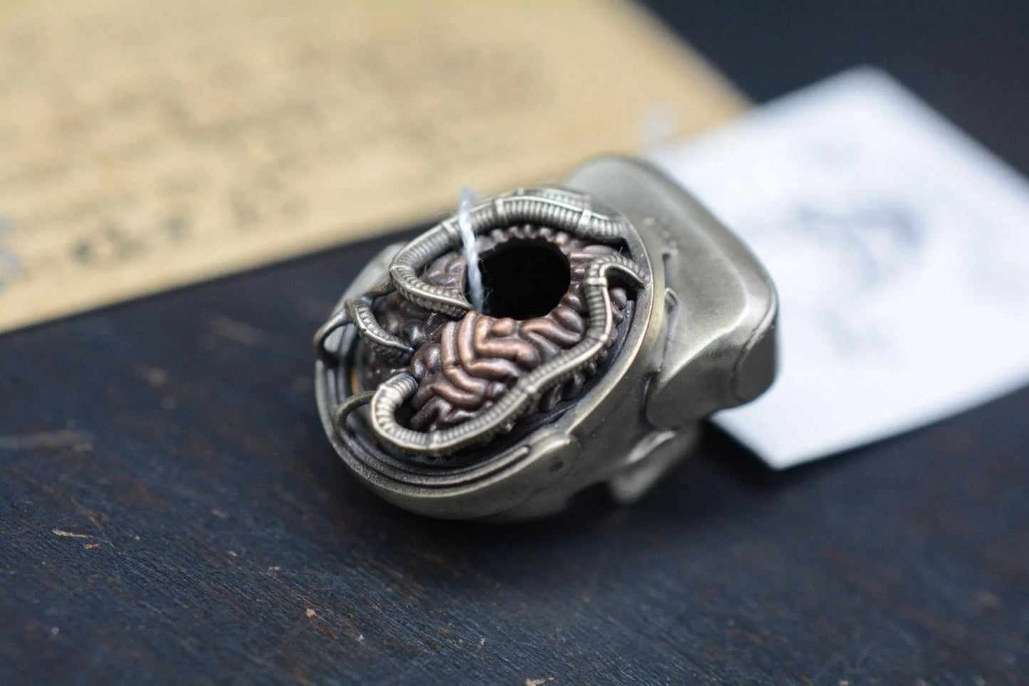 RARE Bony Buddy Lets Play Full Brass & Bronze Skull Custom Re Playge Microtech