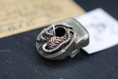 RARE Bony Buddy Lets Play Full Brass & Bronze Skull Custom Re Playge Microtech