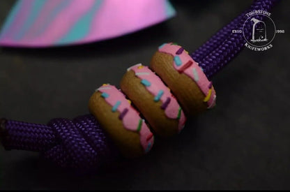 RARE Koch Artifakt Titanium Custom Dessert Warrior Anodized w/ 3x Donut Beads