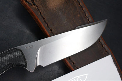 RARE Koenig Helos Fixed Blade Harpoon Magnacut Black Micarta w/ Homage Frankart