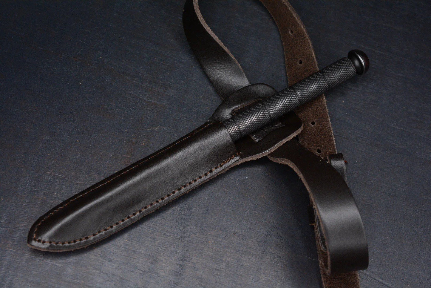 NEW Boker History Knife & Tool Sleeve Dagger w/ Leather Sheath & John Wick Patch