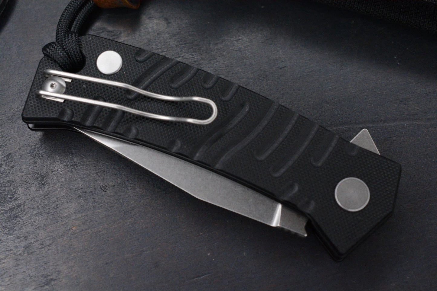 NEW Custom Knife Factory Echo Um Milled G-10 Clip Point w/Skull Bead & TKW Patch