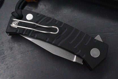 NEW Custom Knife Factory Echo Um Milled G-10 Clip Point w/Skull Bead & TKW Patch