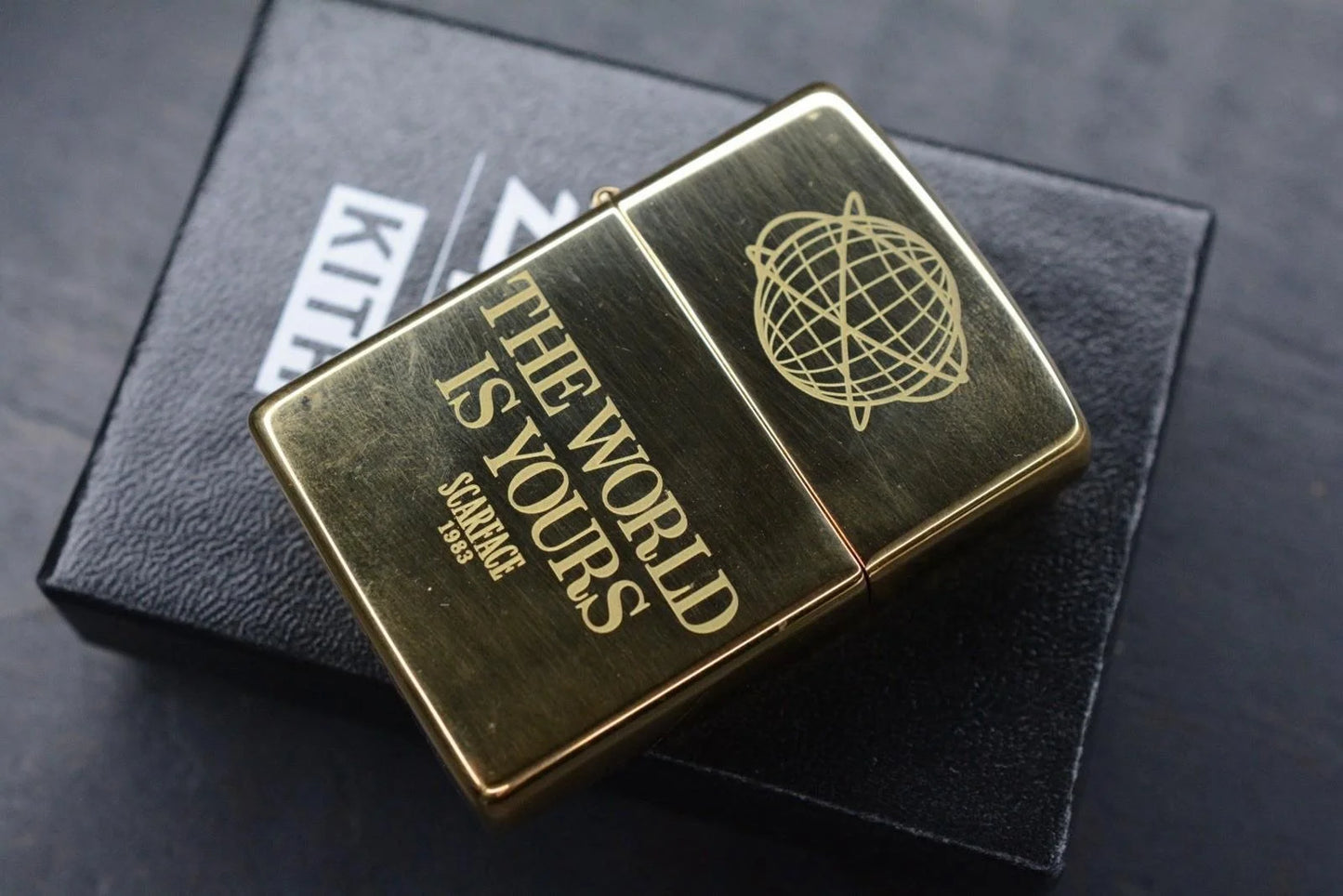 NEW KITH X ZIPPO SCARFACE 100% Zinc Alloy Engraved “The World Is Yours” Lighter