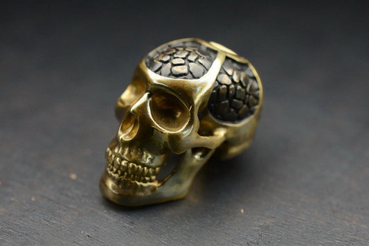 Rare Royal Creations Finest Segmented Full Skull Brass 100% Handmade USA 5/8”