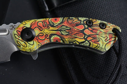 Koch x Kansept Knives Undead SW Mini Korvid w/ Green Beret Skull Bead