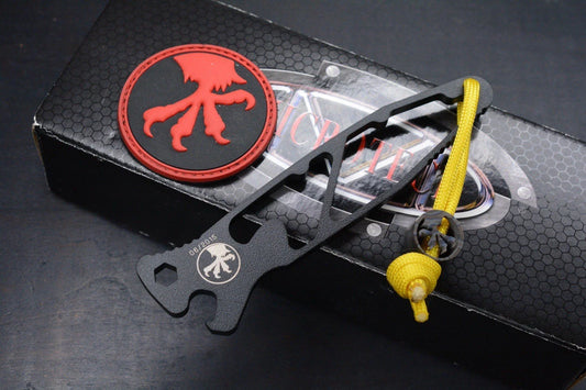 RARE Microtech Socom Skeleton Bottle Opener 09/2015 Vintage w/ Claw Bead & Patch
