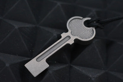 “Rare” Nice Guy Machine Company Fn+f Key Ti Pry Bar w/ SW Ti Tombstone Bead- WOW