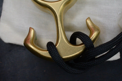 RARE Delicious Fist Brass Drop Anchor Brass Bottle Opener w/ White Molar Bead