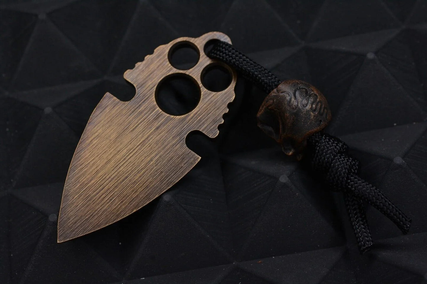 NEW Koch Tools Artifakt Arrowhead Pry Bar Forced Patina Brass w/Resin Skull Bead