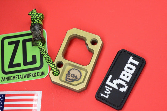 RARE+ MAT B0T EDC x RICK B0T B-Bot Brass B/O w/ Patch Z&C Micarta Bead Re Playge