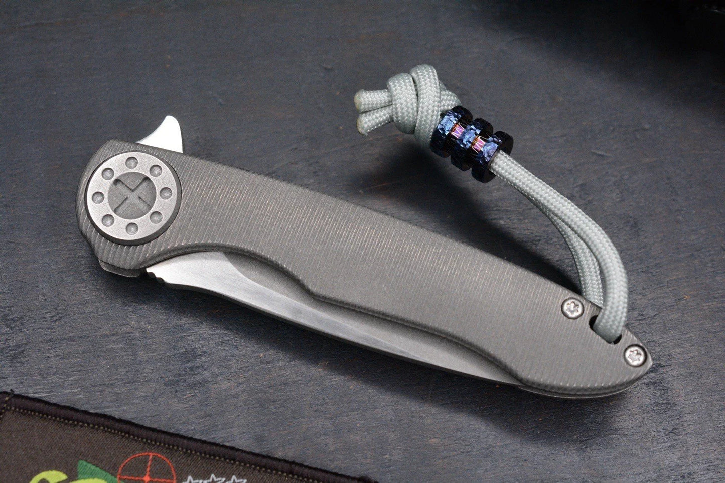 BNIB Curtiss Custom Retro Cruze Ti Handle Flipper M390 Blade w/ Timascus Bead