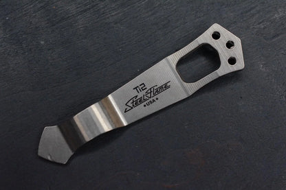 RARE Steel Flame x Ti2 Design 3-Hole Smile Mother F’er Clip Polished - Black