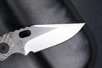 RARE Strider Custom Knives SNG DGG Coyote Tan Bowie w/ Leather Pouch & Patch